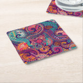 ペイズリー型 スクエアペーパーコースター (アングル)