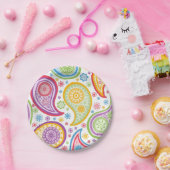 ペイズリー天国カラフル紙パーティープレート ペーパープレート (パーティー)