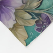 ペイズリー孔雀フローラ水彩 フリースブランケット (角)