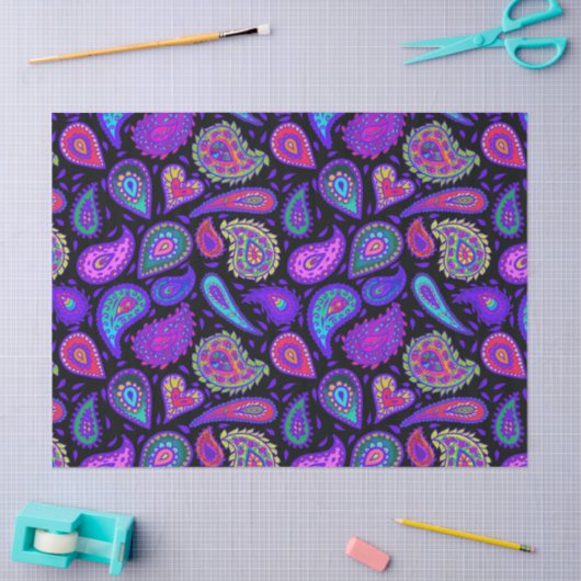 ペイズリー完かわいらし全 薄葉紙 (クラフト)