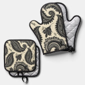 ペイズリー宮殿 鍋つかみ&鍋敷きセット (正面/裏面)