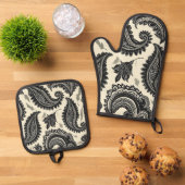 ペイズリー宮殿 鍋つかみ&鍋敷きセット (トップダウン)