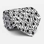 ペイズリー抽象芸術230523 – 白黒 ネクタイ (ロール)