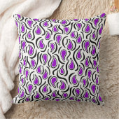 ペイズリー抽象芸術230523 – 紫、黒、白 クッション (ブランケット)