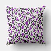 ペイズリー抽象芸術230523 – 紫、黒、白 クッション (裏面)