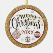 ペイズリー柄のクリスマスオーナメント オーダーメイド セラミックオーナメント (正面)