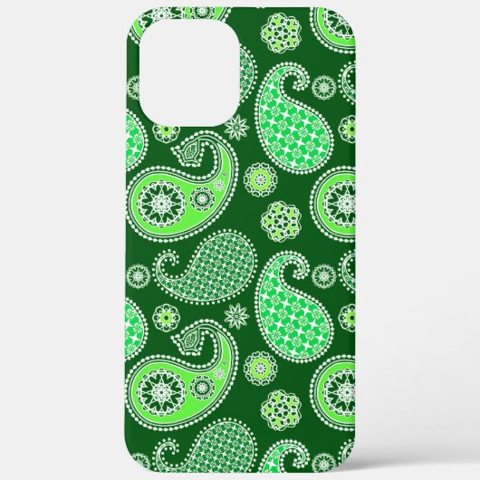 ペイズリー柄 エメラルドグリーンと翡翠色グリーン Case-Mate iPhoneケース (裏面)