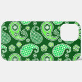 ペイズリー柄 エメラルドグリーンと翡翠色グリーン Case-Mate iPhoneケース (裏面 / 右)
