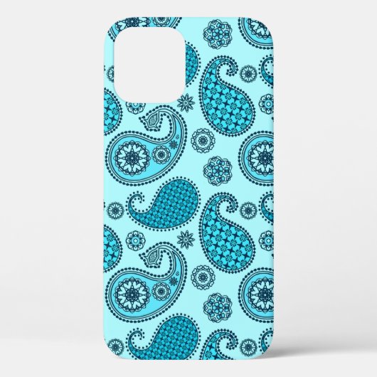 ペイズリー柄、ターコイズ、アクア、ネイビー Case-Mate iPhoneケース (裏面)