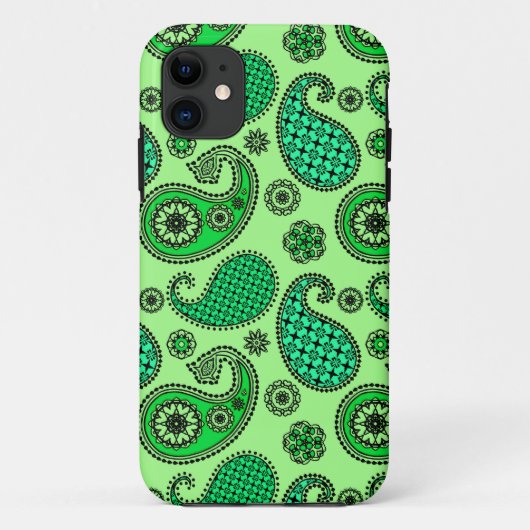 ペイズリー柄、玉とミントグリーン Case-Mate iPhoneケース (裏面)