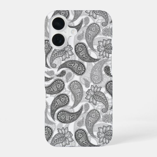 ペイズリー柄 iPhone 16ケース (裏面)