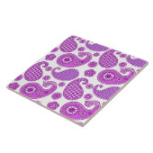 ペイズリー模様、バイオレット、パープルとホワイト タイル (側面)