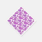 ペイズリー模様、紫、紫、白 スタンダードカクテルナプキン (角)