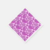 ペイズリー模様、蘭とアメジスト紫 スタンダードカクテルナプキン (角)