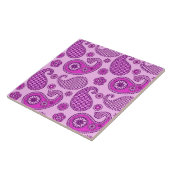 ペイズリー模様、蘭とアメジスト紫 タイル (側面)