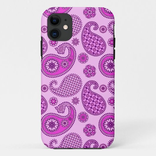 ペイズリー模様、蘭とアメジスト紫 Case-Mate iPhoneケース (裏面)