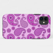 ペイズリー模様、蘭とアメジスト紫 Case-Mate iPhoneケース (裏面(横))