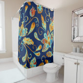 ペイズリー水彩花模様タイル：花， f シャワーカーテン (インサイチュ)