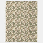 ペイズリー渦巻き旋回を備えた温土調の毛布 フリースブランケット (正面)