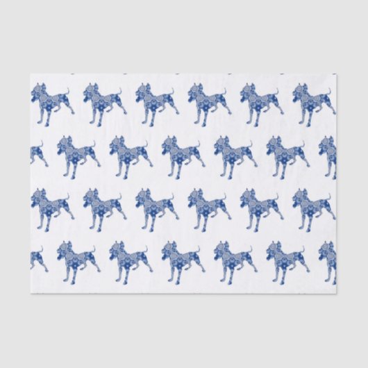 ペイズリー犬第1% pipe%青いティッシュペーパー 薄葉紙 (正面)