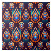 ペイズリー状カラフルの宝石パターン タイル (正面)