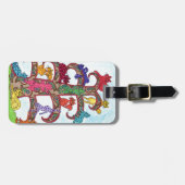 ペイズリー猫の木 ラゲッジタグ (正面横)