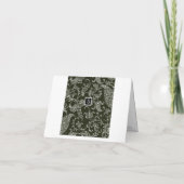 ペイズリー白黒モノグラムイニシャルありがとう サンキューカード (裏面)