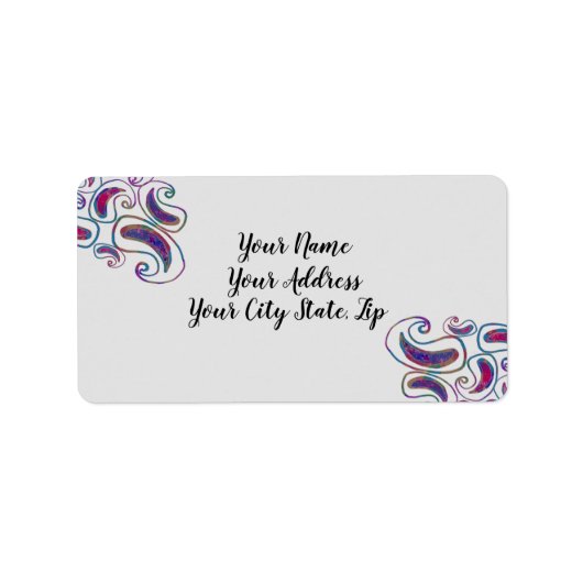 ペイズリー系色素デザイン ラベル (正面)