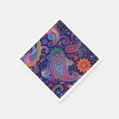 ペイズリー紫 スタンダードカクテルナプキン (角)