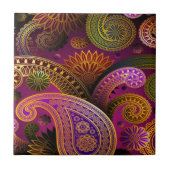 ペイズリー紫 タイル (正面)