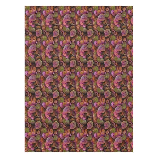 ペイズリー紫 テーブルクロス (正面)