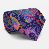 ペイズリー紫 ネクタイ (ロール)