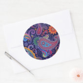 ペイズリー紫 ラウンドシール (封筒)