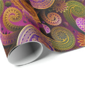 ペイズリー紫 ラッピングペーパー (ロールコーナー)