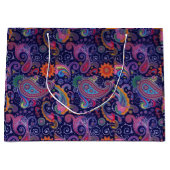 ペイズリー紫 ラージペーパーバッグ (正面)