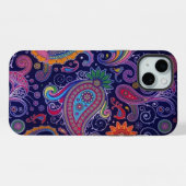 ペイズリー紫 iPhoneケース (裏面横)