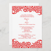 ペイズリー結婚とプログラムフラット招待状 招待状 (正面/裏面)