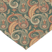 ペイズリー自然ボホダークグリーンブラウン銅セージ ロングテーブルランナー (コーナー)