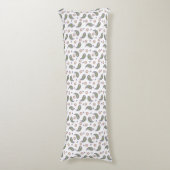 ペイズリー花ドットパターングリーンピンクパープル ボディピロー (正面縦)