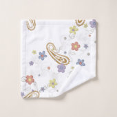 ペイズリー花フローラバスルームのタオルセット バスタオルセット (ウォッシュタオル)