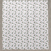 ペイズリー花水玉模様グリーンピンクパープル シャワーカーテン