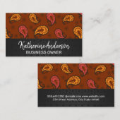 ペイズリー茶色 予約カード (正面/裏面)