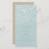 ペイズリー華美デュスキーブルーリハーサルディナー招待状 サンキューカード (正面/裏面)