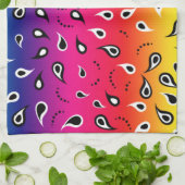 ペイズリー虹 キッチンタオル (折り畳み)