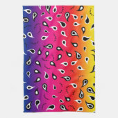 ペイズリー虹 キッチンタオル (縦)