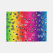 ペイズリー虹 フリースブランケット (正面(横))