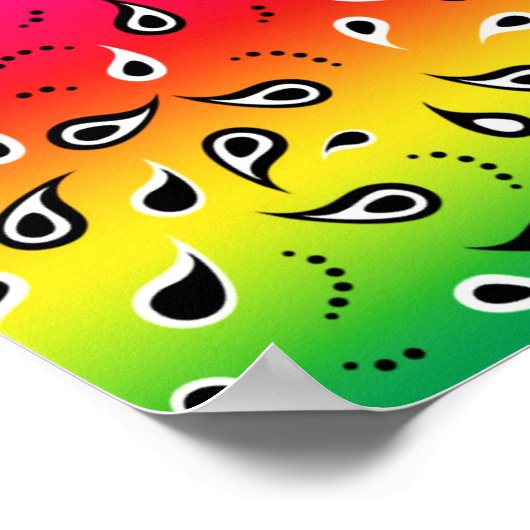 ペイズリー虹 ポスター (角)