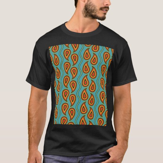 ペイズリー装飾テクスチャ：インディアンエレガンス。 Tシャツ (正面)