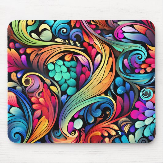 ペイズリー装飾模様 マウスパッド (正面)