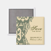 ペイズリー西部の田舎の結婚式の日付を保存 マグネット (正面/裏面)